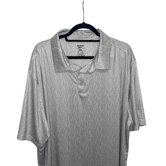 Reebok Speedwick Men's Polyester/ Spandex  Blend Taupe Gray/White Polo Sz 2XL - Picture 4 of 10